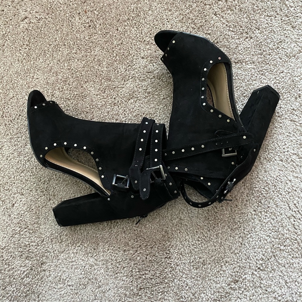 Black booties, size 10